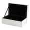 8" x 5" x 4.5" Silver Glass Mirrored Decorative Jewelry Box with Pink Bubble Textured Balls